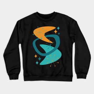 Mid Century Atomic Age 7 Aqua, Teal, Orange Crewneck Sweatshirt